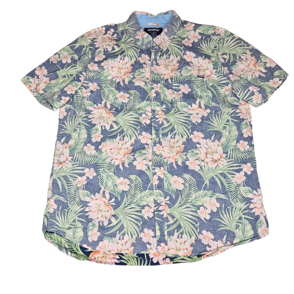 Chubbies Lot Of 2 Mens Regular Fit Hawaiian Floral Button Up Shirts Sz XL Beach - Picture 4 of 14
